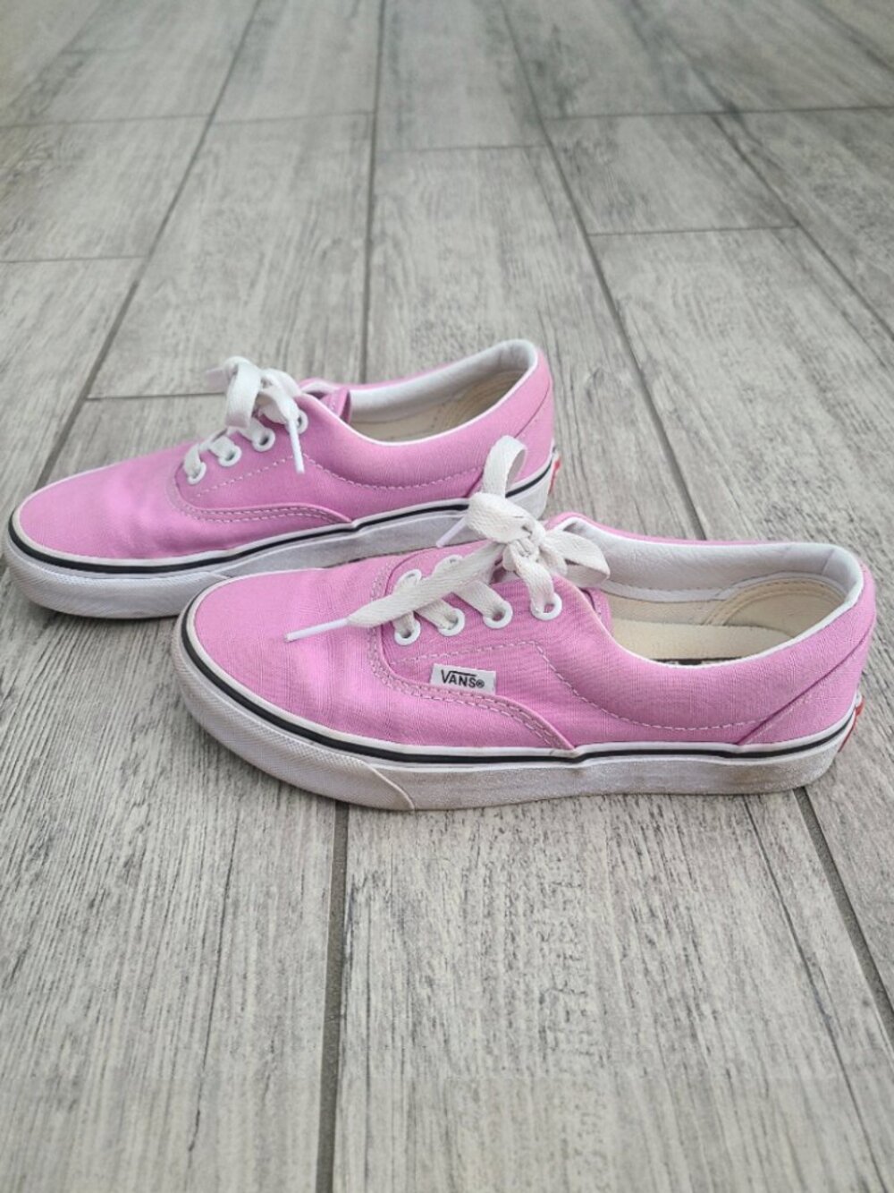 Vans Authentic Pink Canvas Lace Up Sneakers Womens 5 Mens 3.5